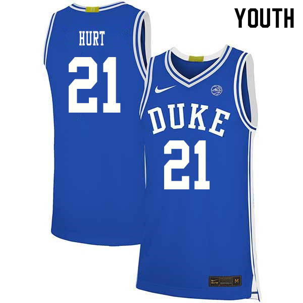 2020 Youth #21 Matthew Hurt Duke Blue Devils College Basketball Jerseys Sale-Blue - Click Image to Close